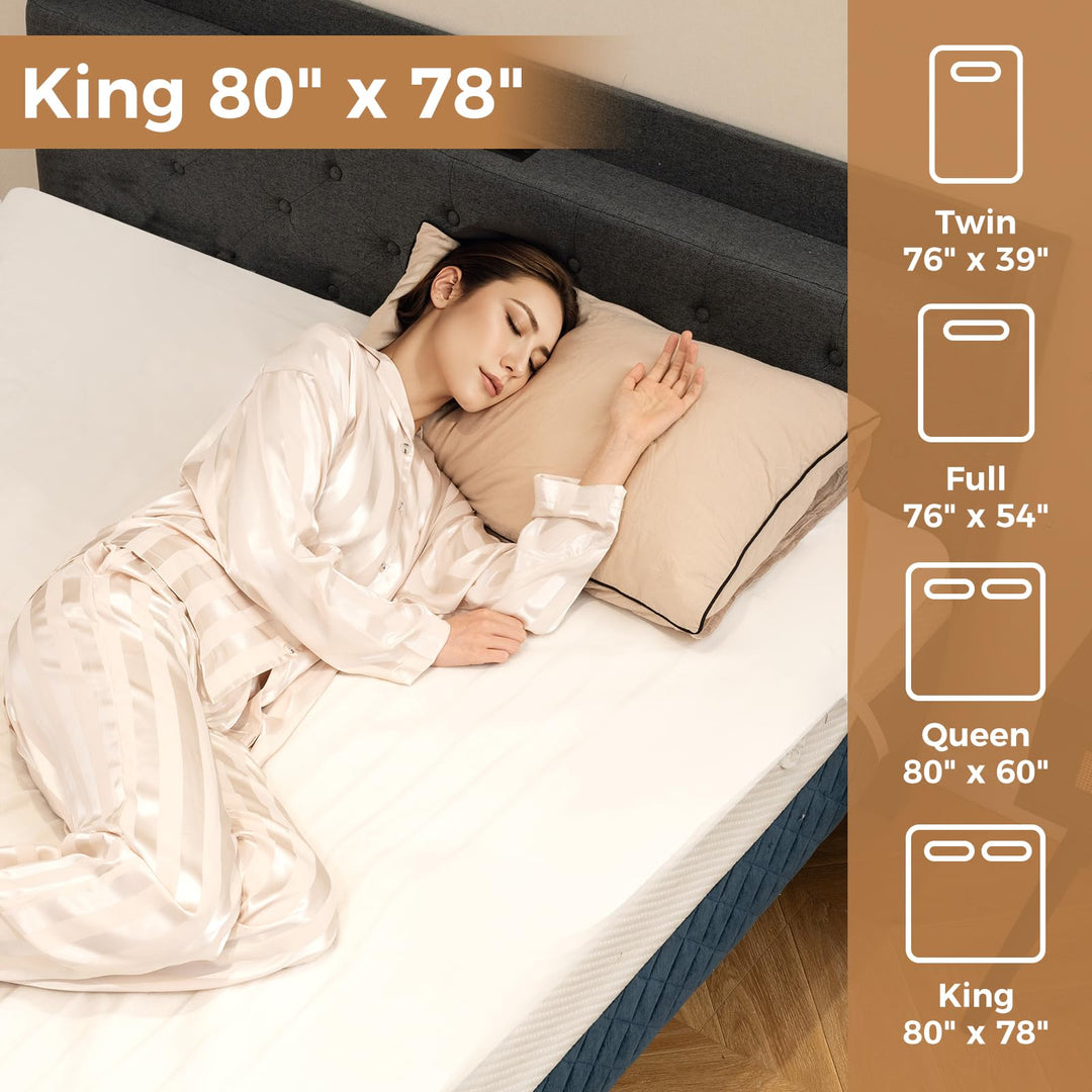Giantex Heated Mattress Pad, Machine Washable Bed Warmer with Dual Controller