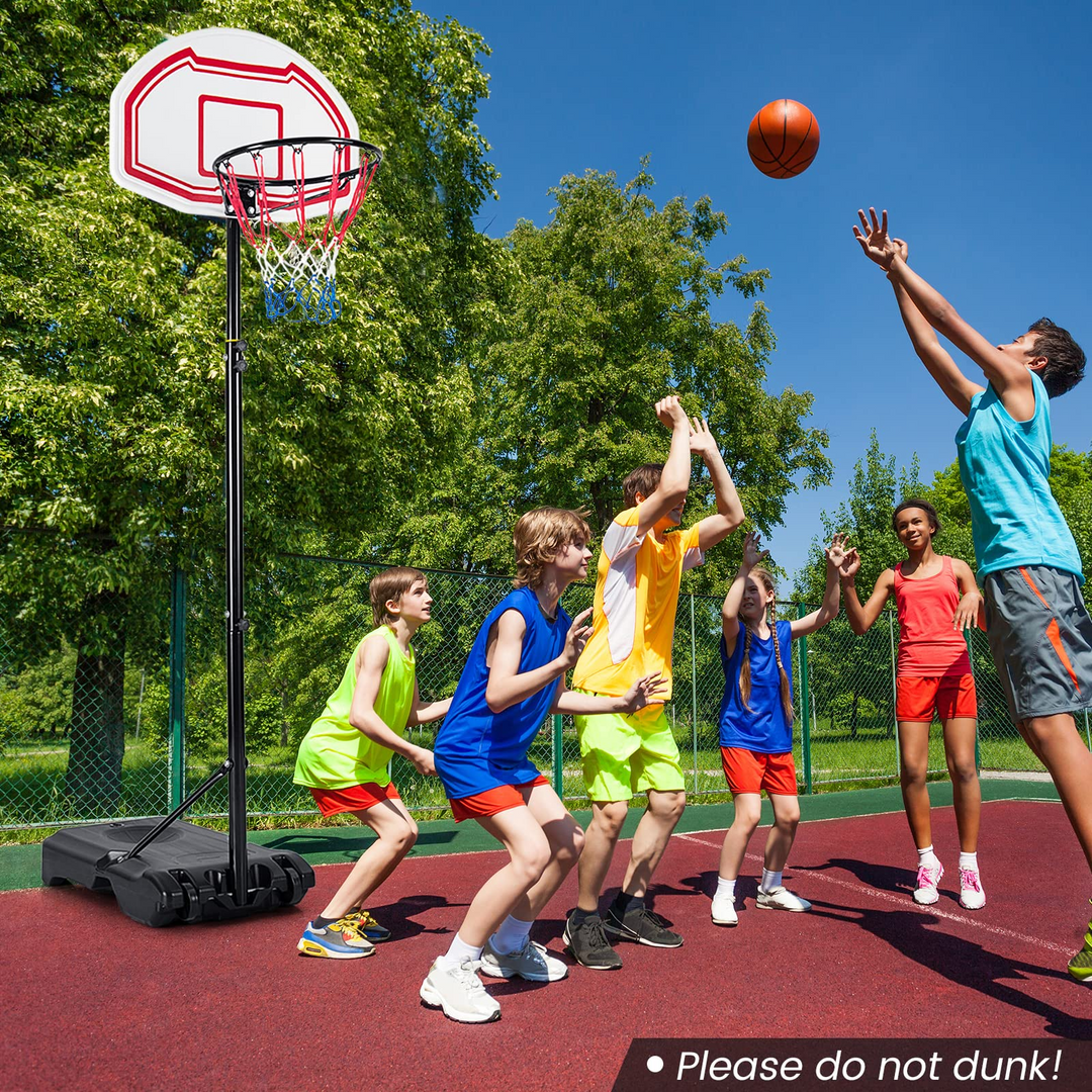 Giantex Basketball Hoop Outdoor Kids - Height Adjustable 5.2 Ft- 6.9 Ft Portable Basketball Hoop Stand with Wheels