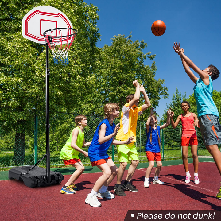 Giantex Basketball Hoop Outdoor Kids - Height Adjustable 5.2 Ft- 6.9 Ft Portable Basketball Hoop Stand with Wheels