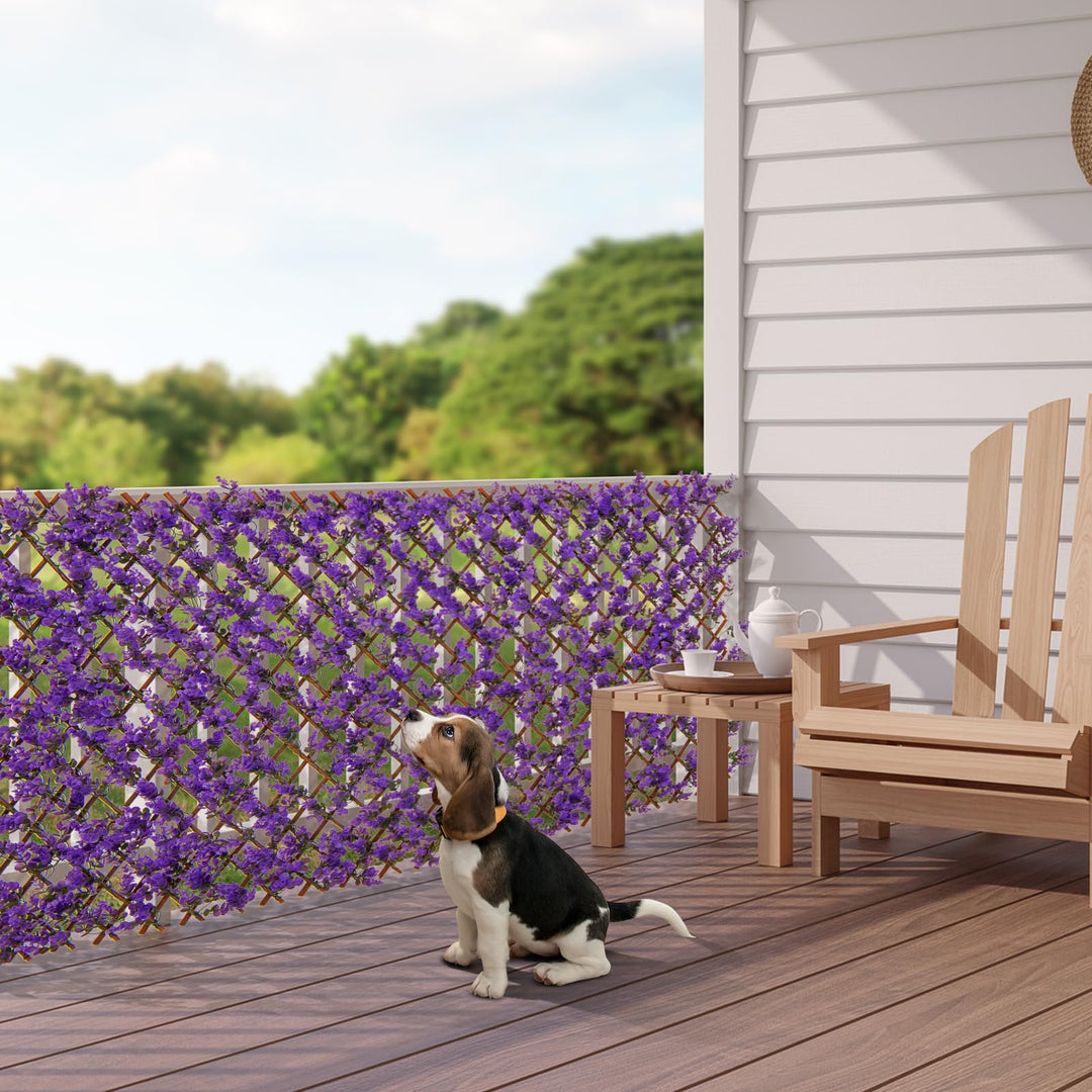 Giantex Expandable Fence Privacy Screen - Decorative Faux Fencing Panel for Balcony