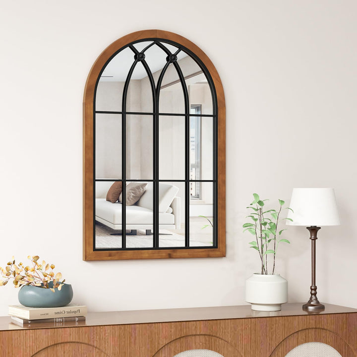 CHARMAID Arched Window Wall Mirror, 36&