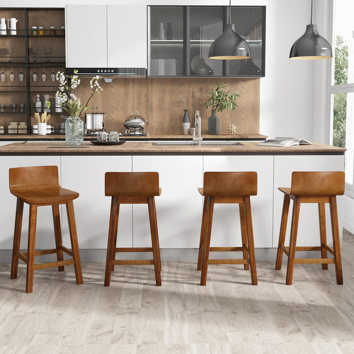 Giantex 2 or 4 Bar Stools Set with Low Back &amp; Footrest