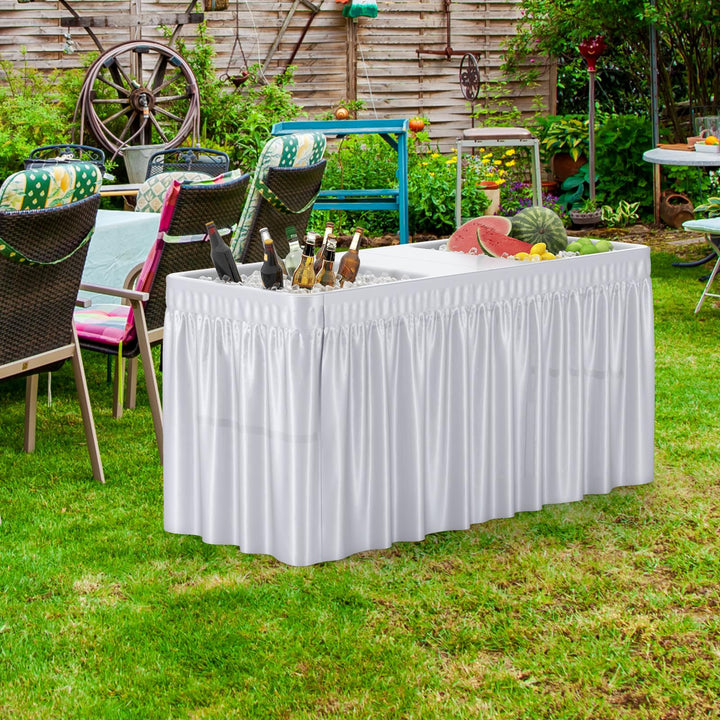 Giantex 5 FT Folding Ice Table with Double Sinks and Drains