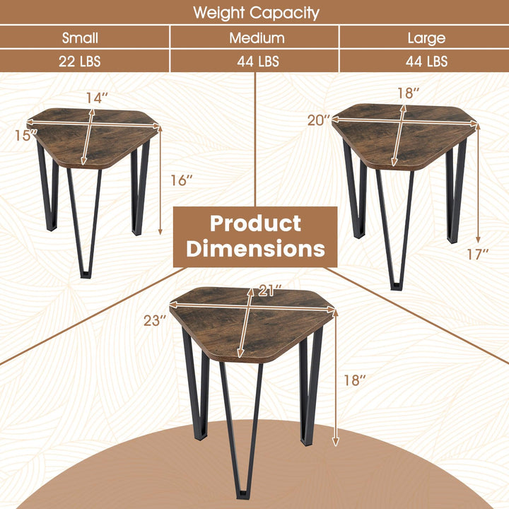Giantex Nesting Coffee Tables Set of 3 for Living Room &amp; Apartment
