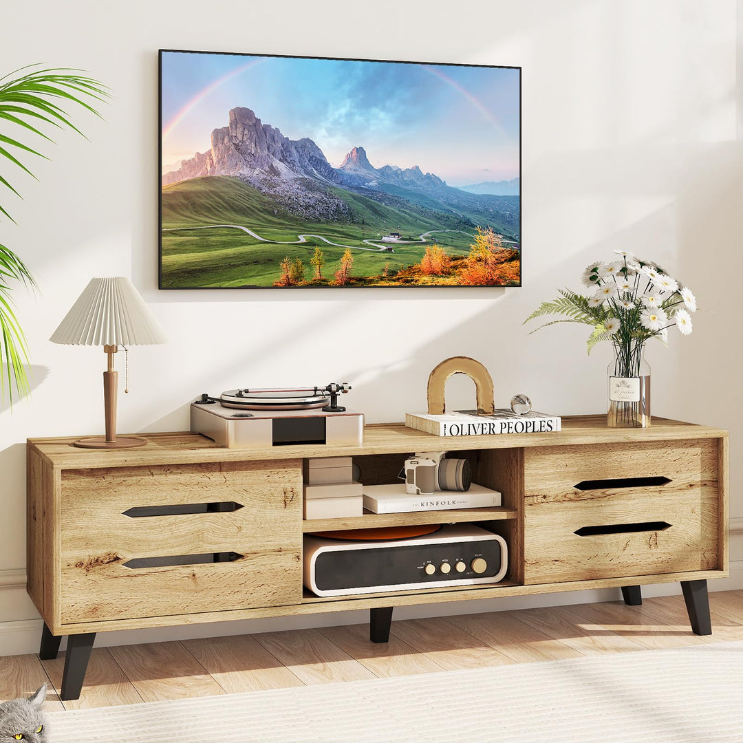 Giantex Mid Century Modern TV Stand for 55-65 Inch TV