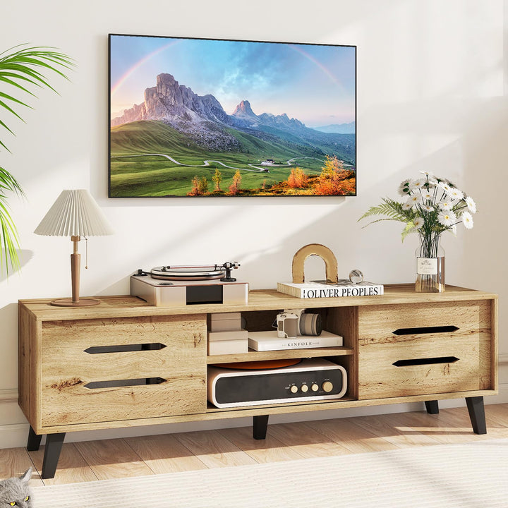 Giantex Mid Century Modern TV Stand for 55-65 Inch TV