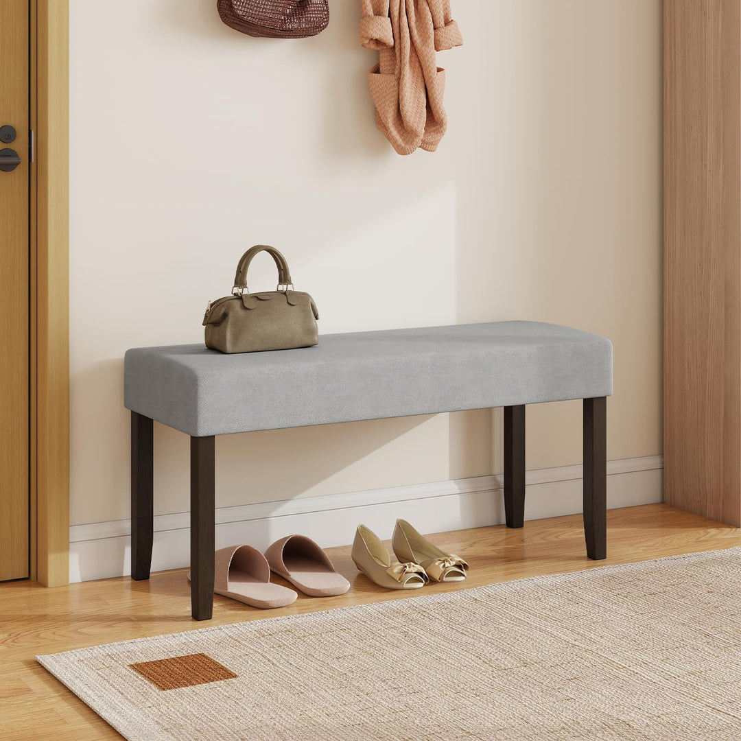 Giantex 40.5" Upholstered Entryway Bench with Padded Seat &amp; Solid Rubber Wood Legs Load 400Lbs