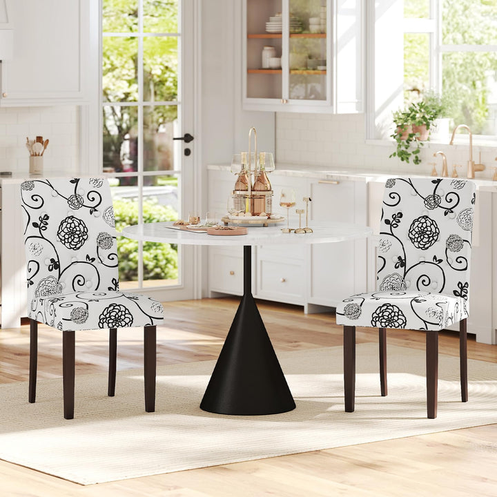 Giantex Tufted Dining Chairs Set of 2/4 Upholstered Kitchen Chairs w/Padded Seat &amp; High Backrest