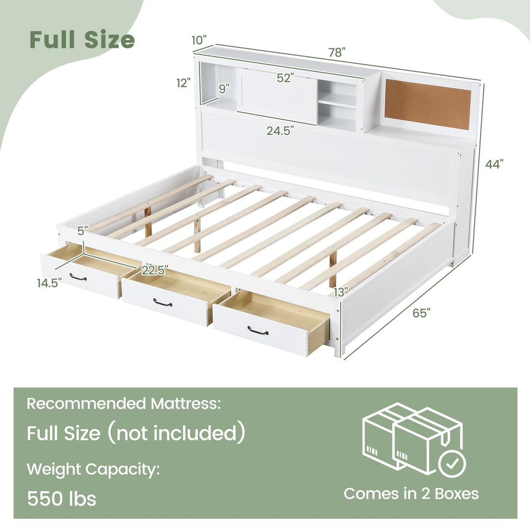 Giantex Full/Twin Size Daybed with 3 Storage Drawers