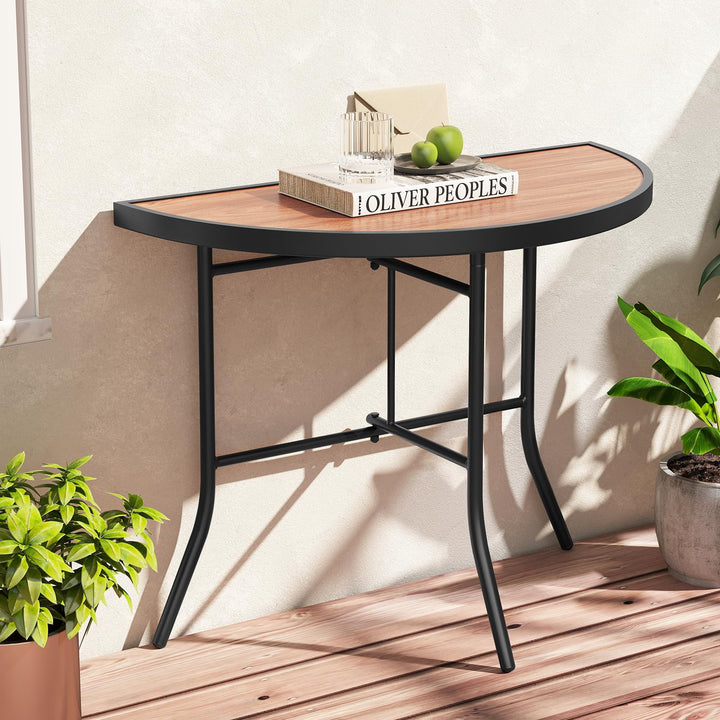 Giantex Half Round Folding Table for Banquet Event Patio Garden Entryway