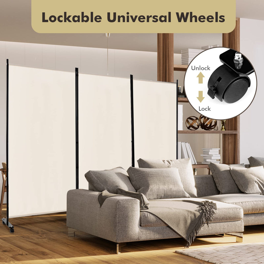 Giantex 3 Panel Room Divider with Wheels, 103&
