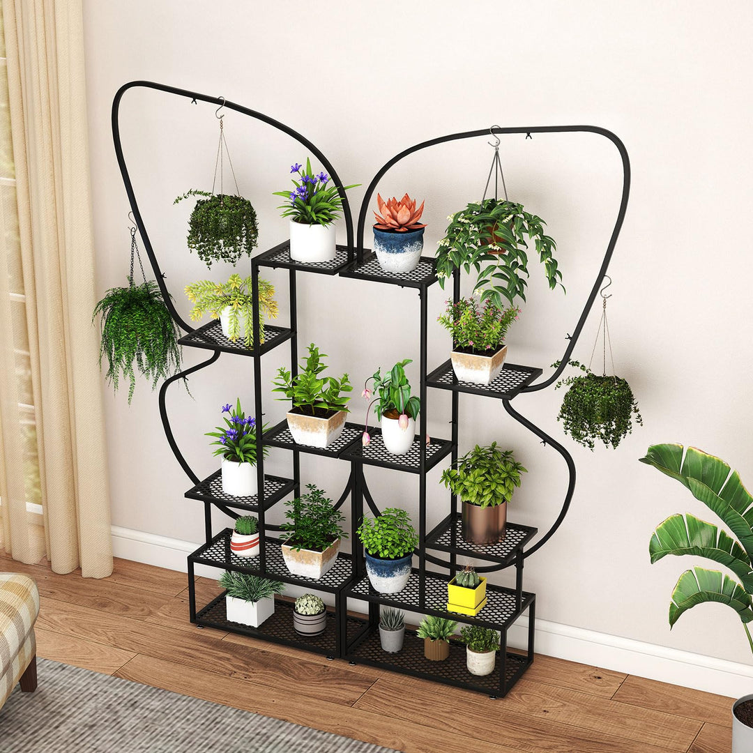 Giantex 2 Pack 6-Tier Butterfly-Shaped Plant Stand Indoor