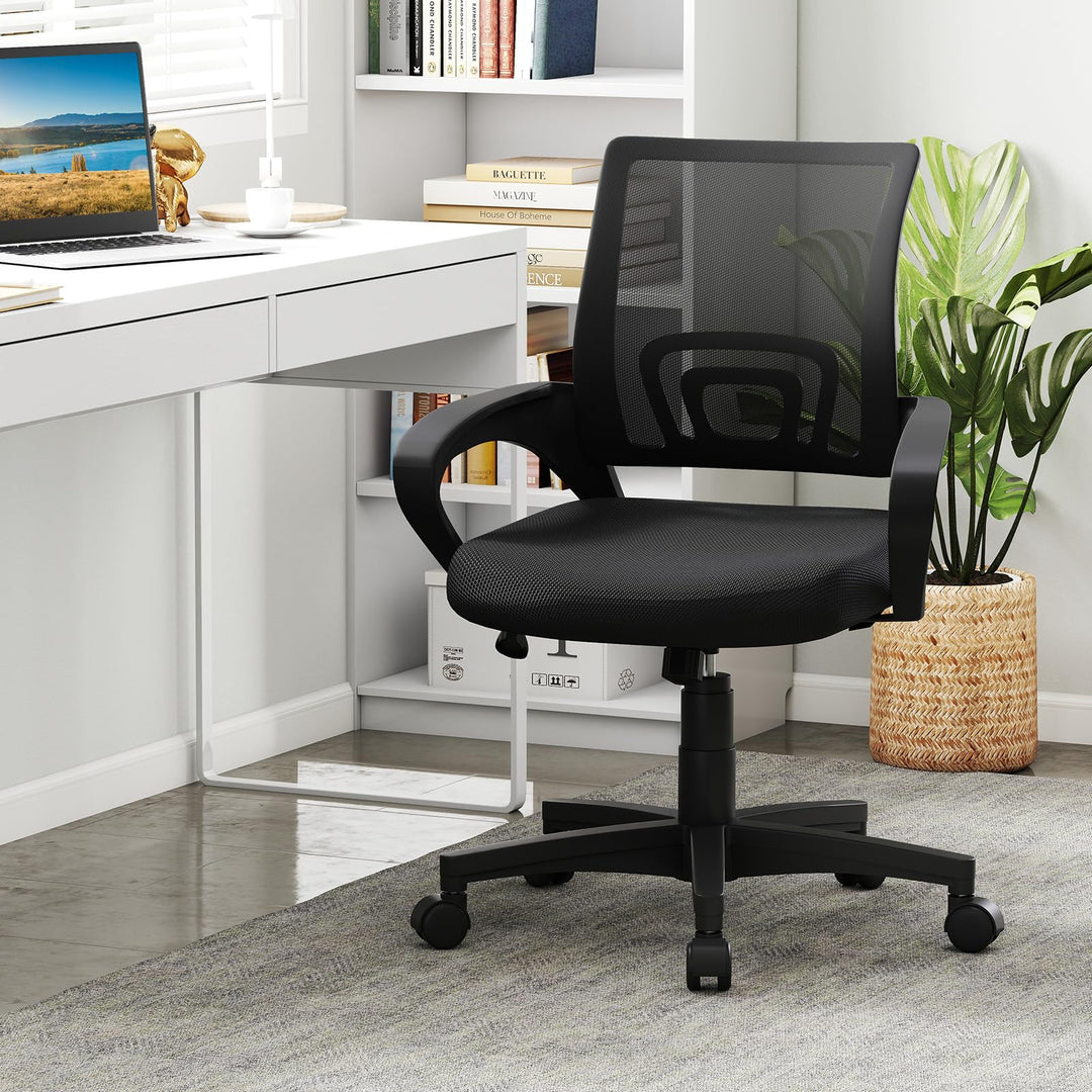 Giantex Ergonomic Mesh Office Chair | Mid-Back Computer Chair with Breathable Backrest