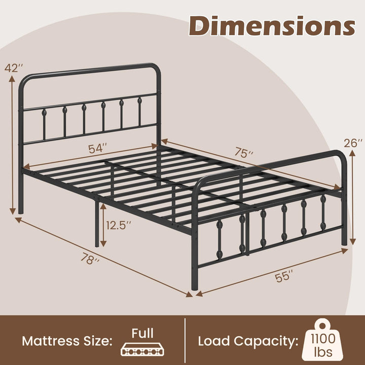 Giantex King/Queen/Full Size Metal Platform Bed Frame, Victorian Style Platform Bed with Headboard &amp; Footboard