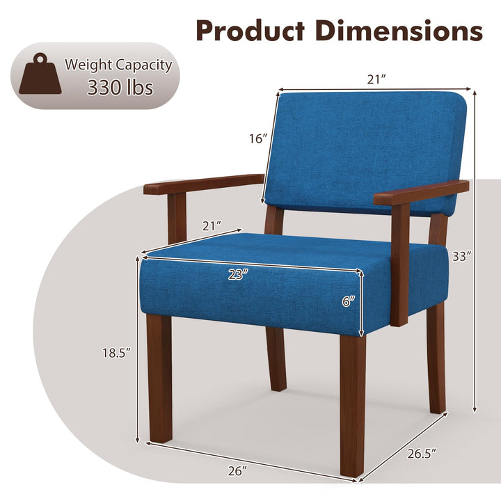 Giantex Modern Accent Chair, Linen Living Room Arm Chair w/Soft Padded Seat &amp; Backrest