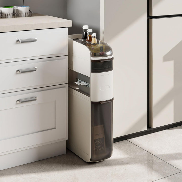 Giantex 4-Tier Narrow Bathroom Storage Cabinet with Drawers and Tissue Box