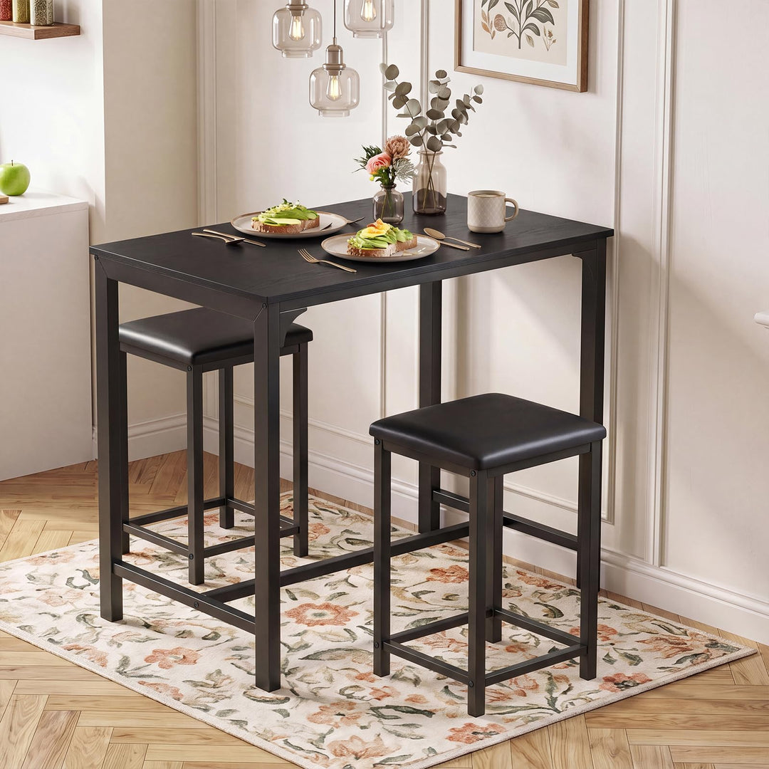 Giantex 3 Piece Dining Table Set with 32.5" Counter-Height table