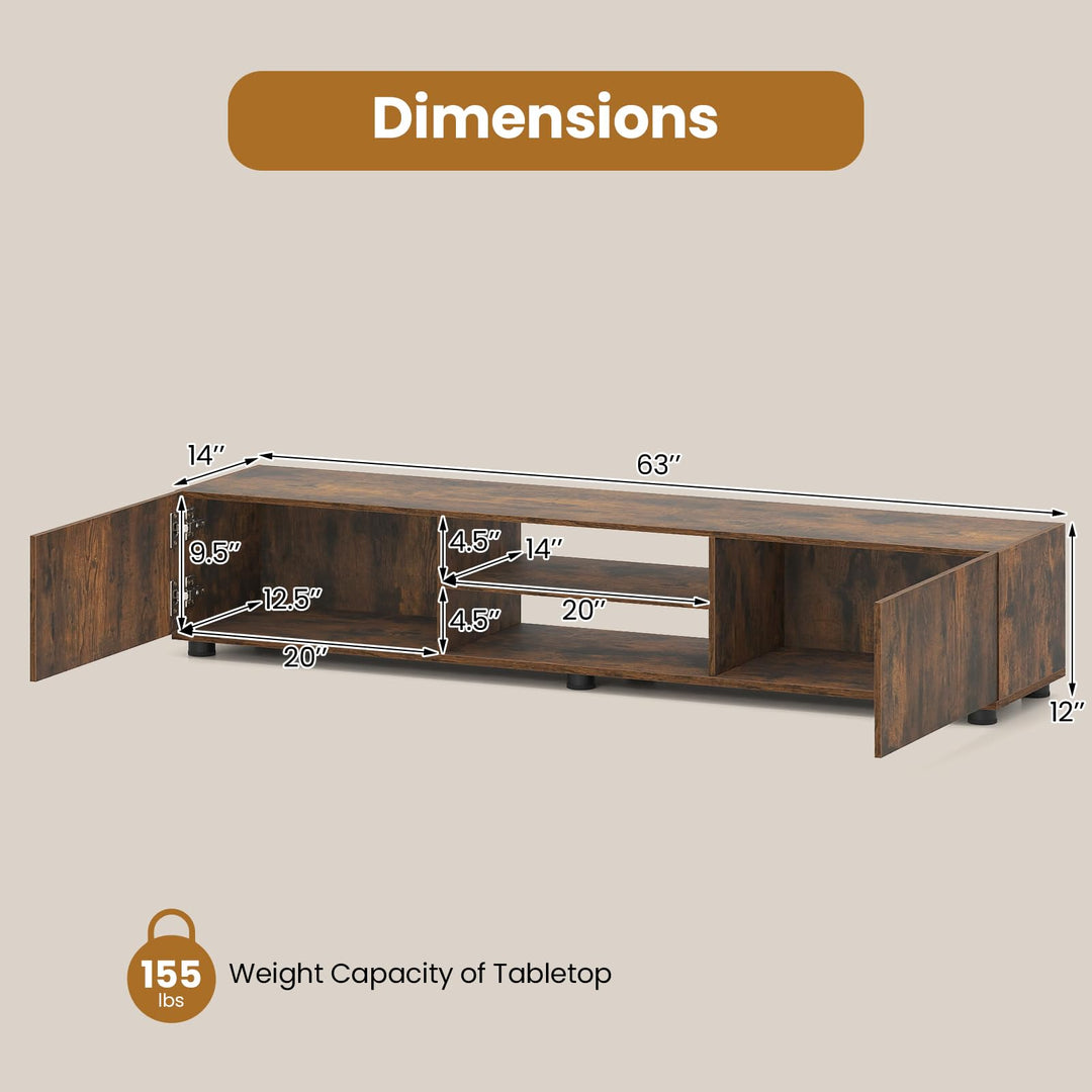 Giantex TV Stand for 55-70 Inch TV Modern Entertainment Center w/ 3 Open Shelves