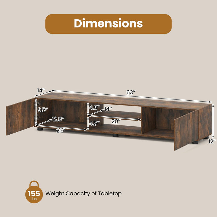 Giantex TV Stand for 55-70 Inch TV Modern Entertainment Center w/ 3 Open Shelves