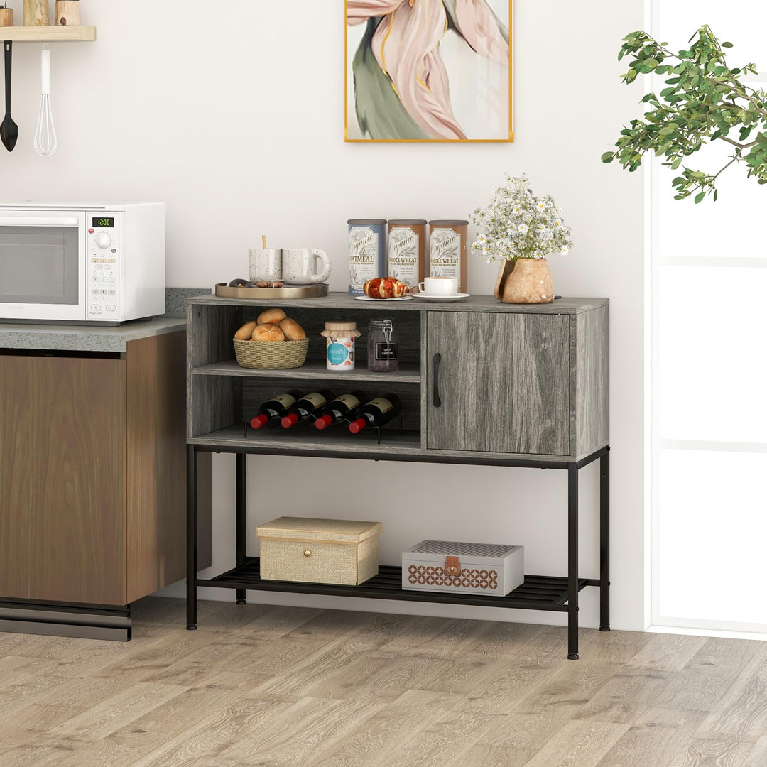 Giantex Buffet Cabinet with Power Outlets &amp; USB Ports, Wood Coffee Bar Cabinet