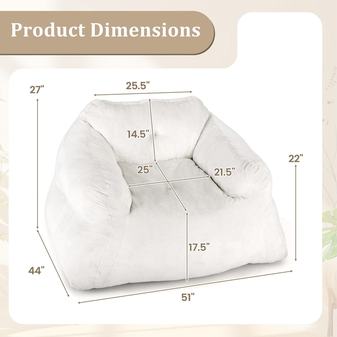 Giantex Bean Bag Chair for Adults Teens Plush Lazy Sofa with Ultra-Soft Velvet Cover &amp; Non-Slip Bottom