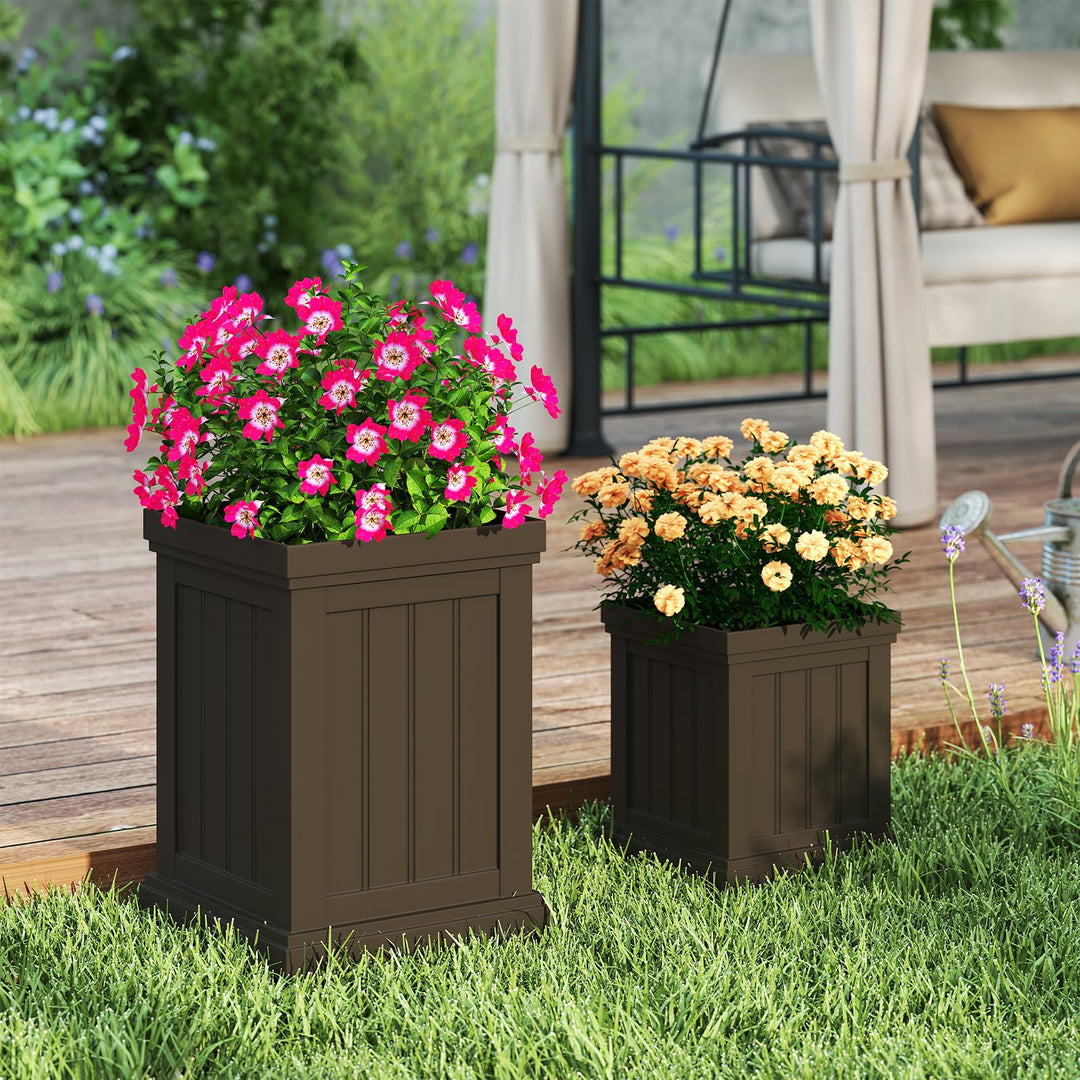 Giantex 19" Large &amp; 13” Small Flower Pots with Drainage Holes &amp; Nesting Design