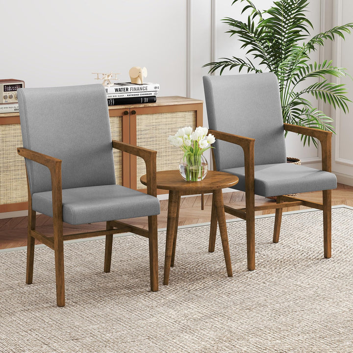 Giantex Mid Century Modern Dining Chairs Set of 2/4 with High Back, Solid Wooden Frame &amp; Soft Cushion