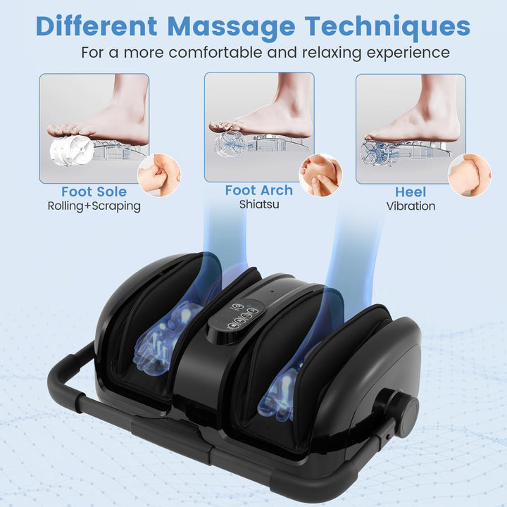Giantex Portable Electric Foot Massager with Heat Therapy, Multi-Level Intensity Foot Massage