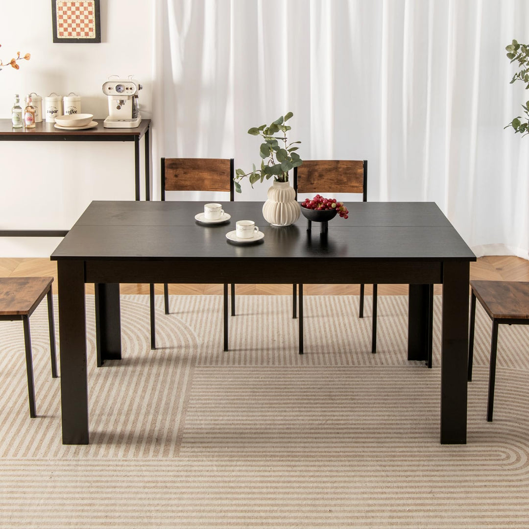 Giantex 63 Inch Rectangular Modern Dining Kitchen Table for 6 People