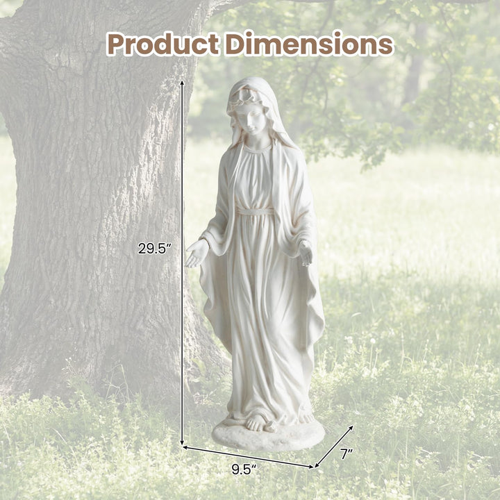 Giantex Virgin Mary Garden Statue 29.5" | Blessed Mother Outdoor Religious Statue with Serpent