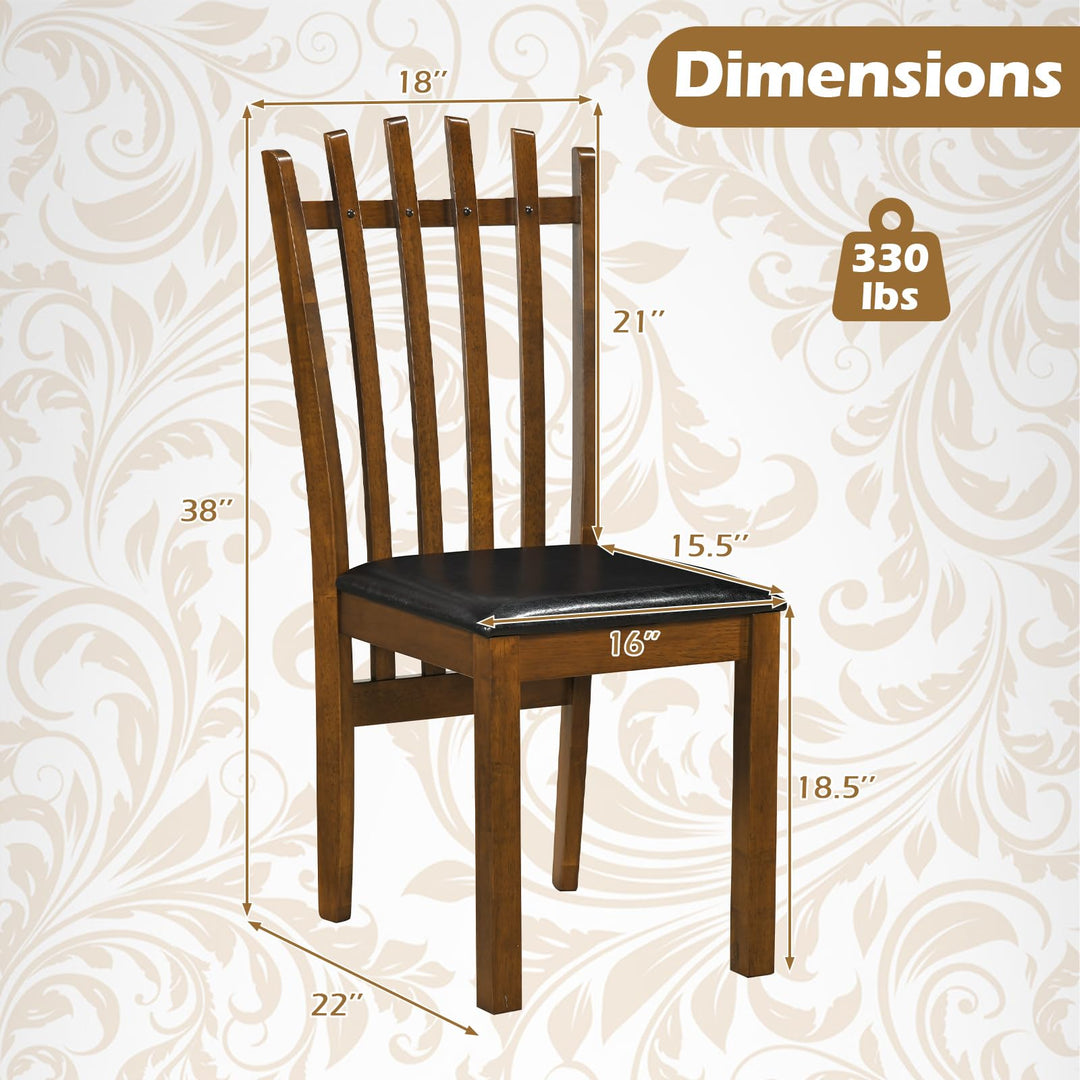 GIANTEX Wood Dining Chairs Set w/ Rubber Wood Frame