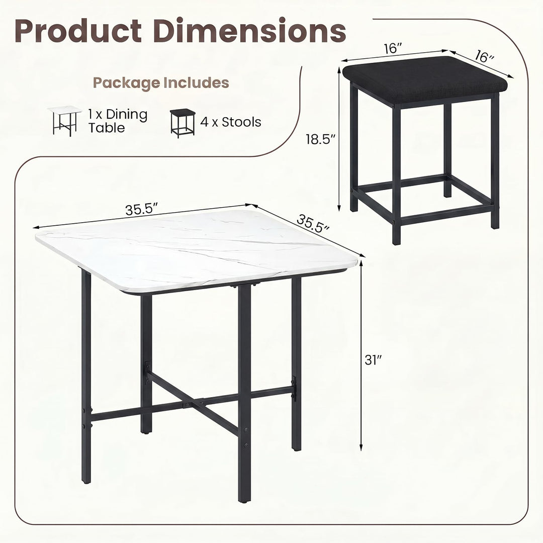 Giantex Space-Saving Kitchen Table and Chairs Set for 4