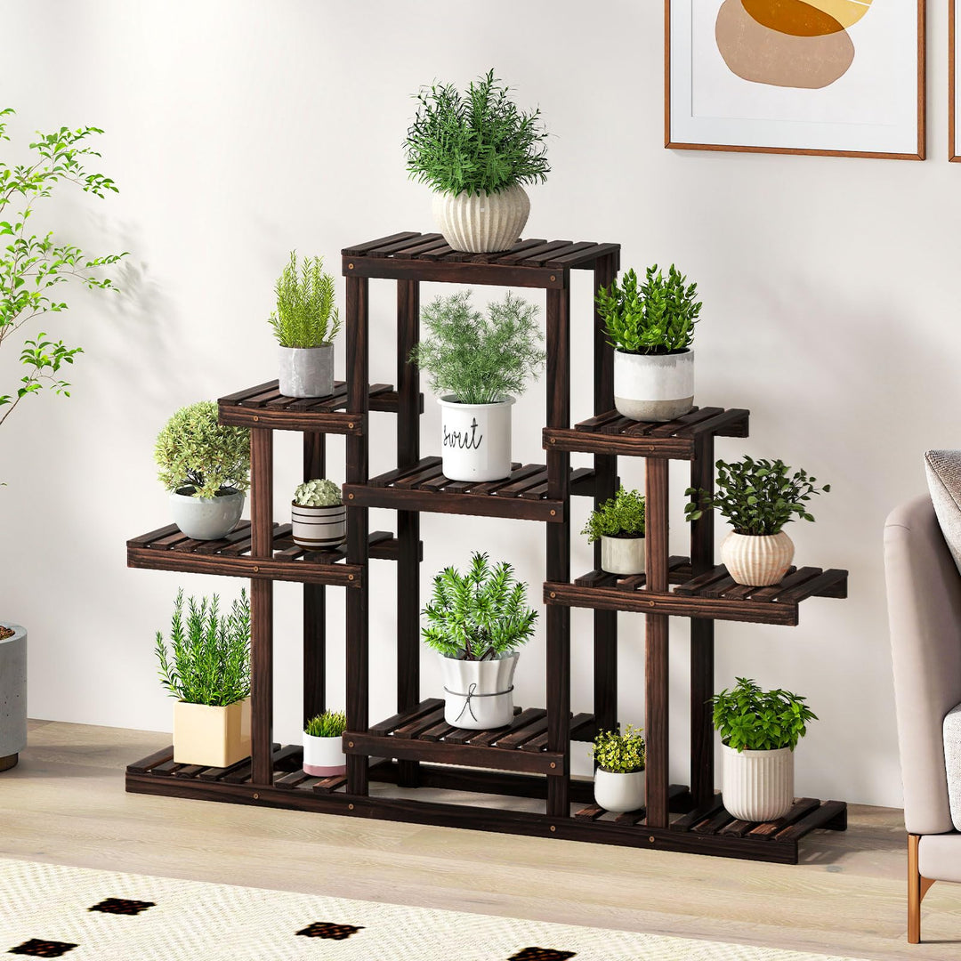 Giantex Plant Stand Indoor &amp; Outdoor 6 Tier Wood Flower Pot Stand for Multiple Plants