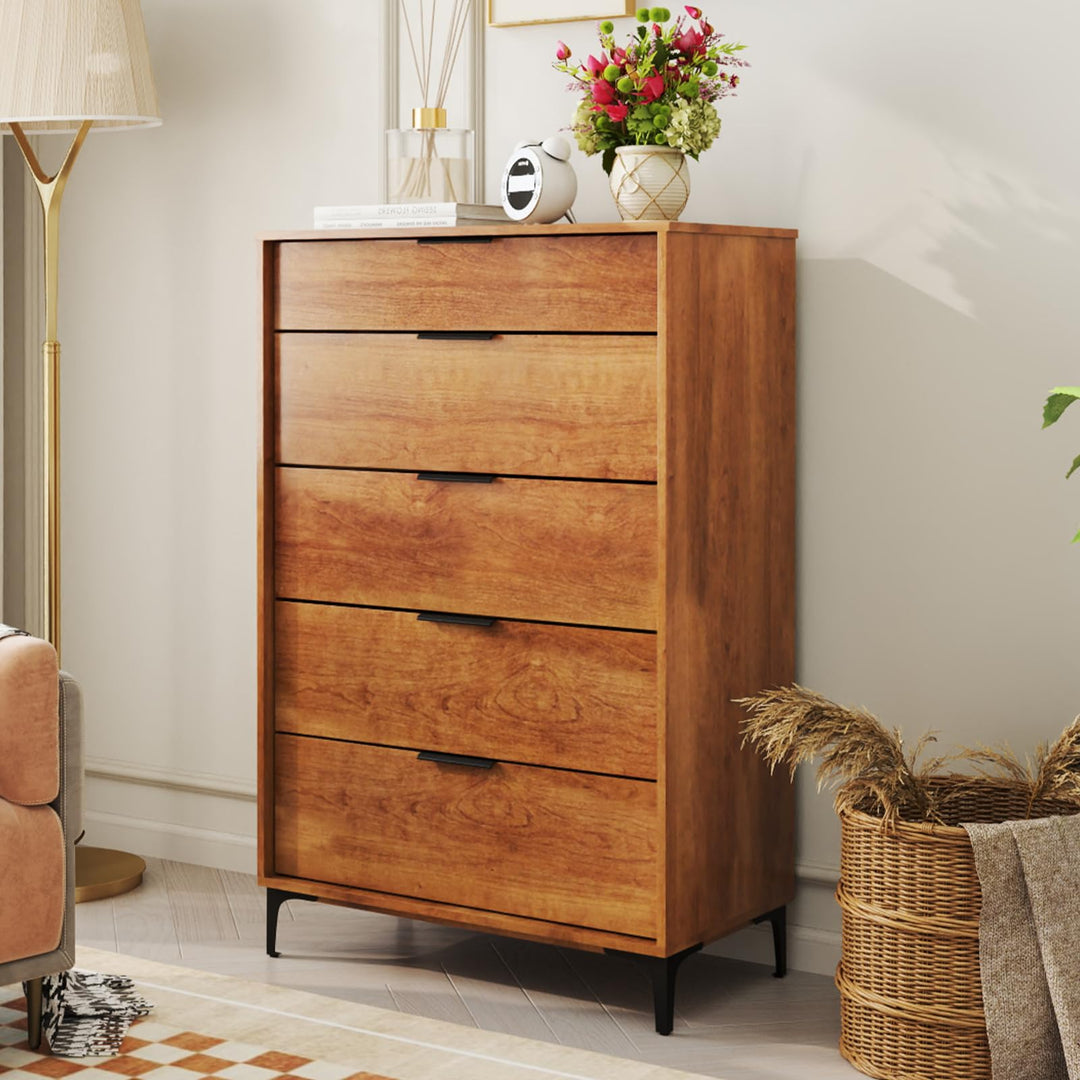 Giantex Wooden Storage Cabinet with Anti-Tip Kit &amp; Sturdy Metal Legs