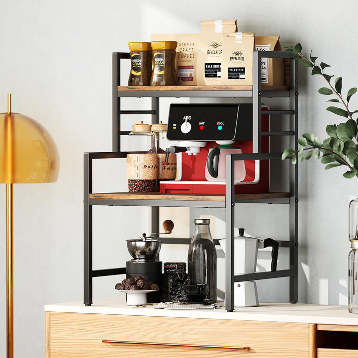 Giantex 3-Tier Microwave Stand, Space-Saving Microwave Oven Rack with 2 Open Shelves &amp; Heavy-Duty Metal Frame