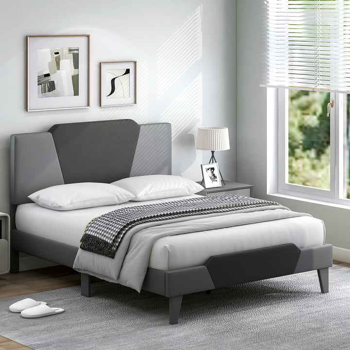 Giantex Queen/Full/Twin Size Velvet Upholstered Bed Frame with Headboard