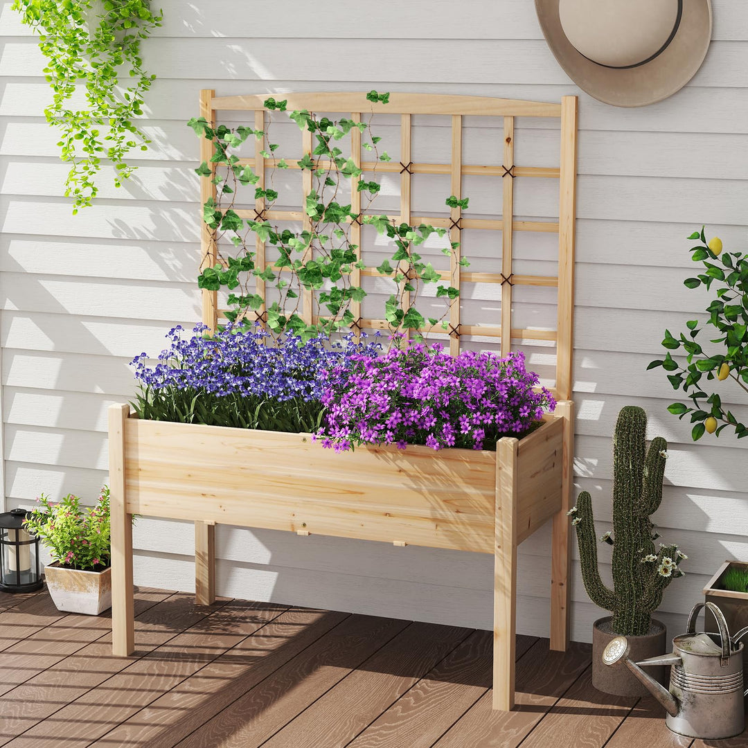 Giantex Raised Garden Bed with Trellis