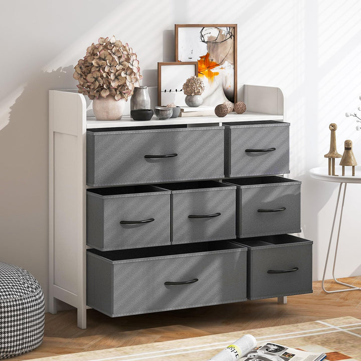 Giantex Storage Cabinet with 7 Drawers &amp; Open Shelf, Chest of Drawers, Console Table