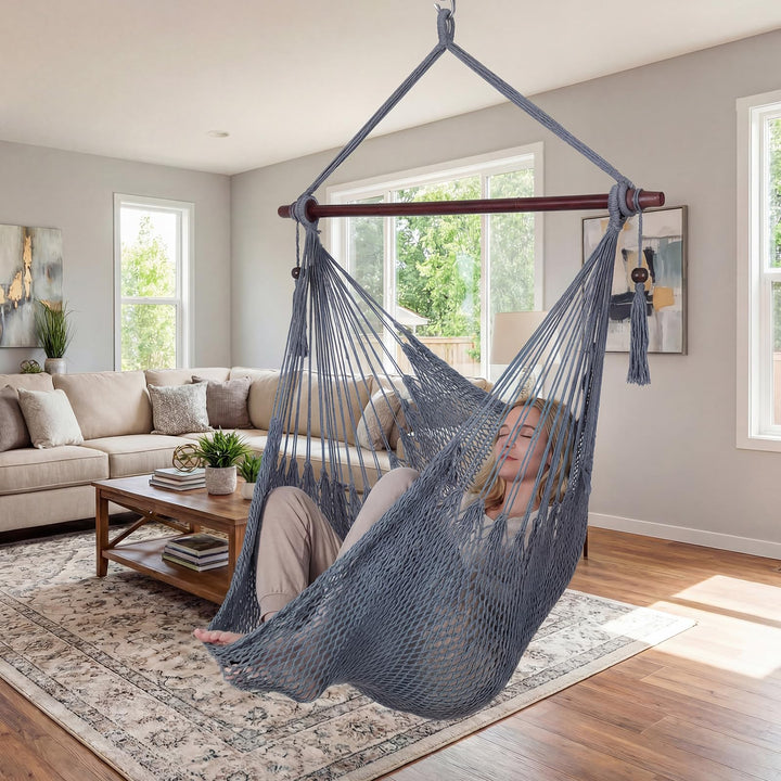 Giantex Caribbean Hammock Chair | Large Hanging Chair with Metal Spreader Bar
