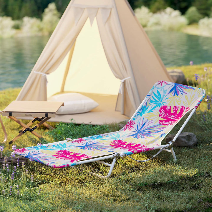 Giantex Patio Lounge Chair with 5-Position Carry Strap &amp; Metal Frame