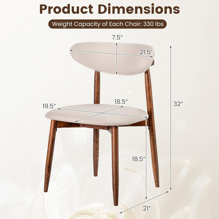 Giantex Modern Upholstered Wooden Dining Chairs with Fabric Padded Seat (2/4)