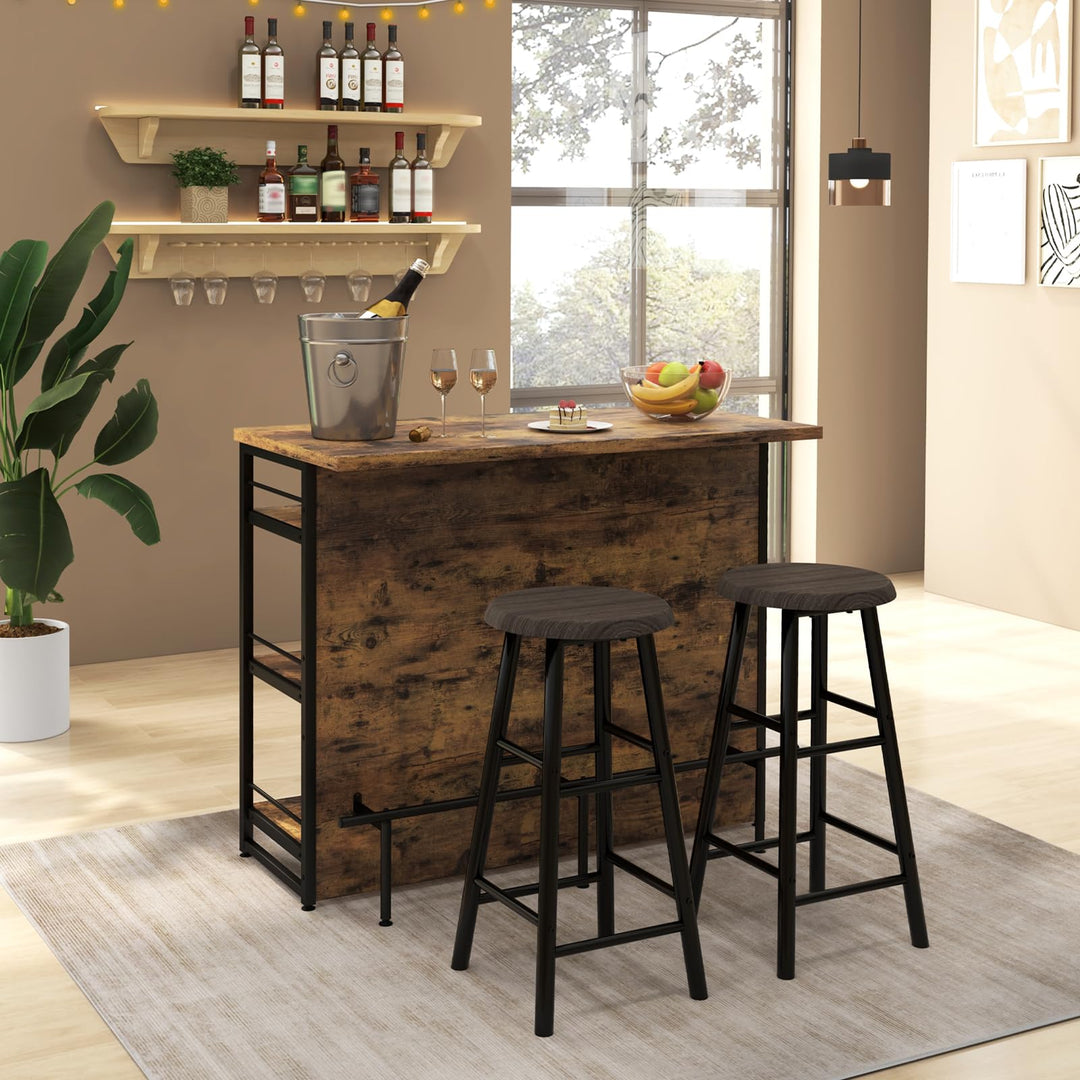 4 Tier Liquor Bar Table with Footrest - Giantex