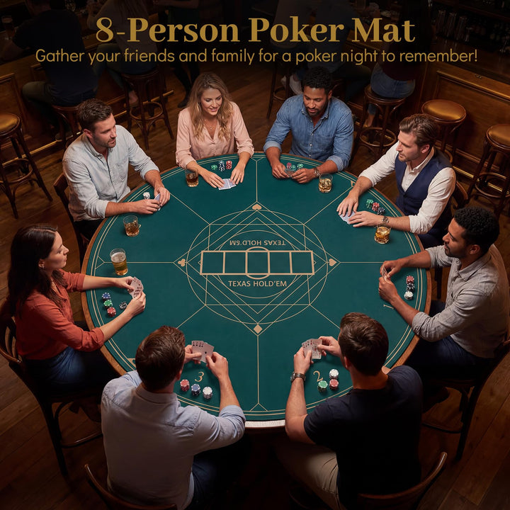 Giantex 8 Player Foldable Texas Holdem Poker Mat with Carrying Bag
