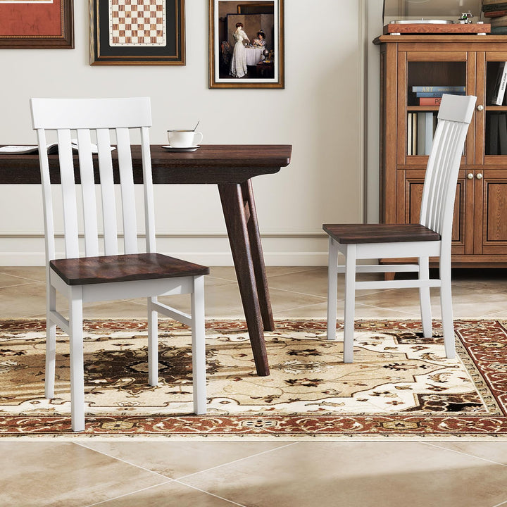 Giantex Wooden Dining Chairs Set of 2/4 with Hollowed Backrests &amp; Rubber Wood Seats