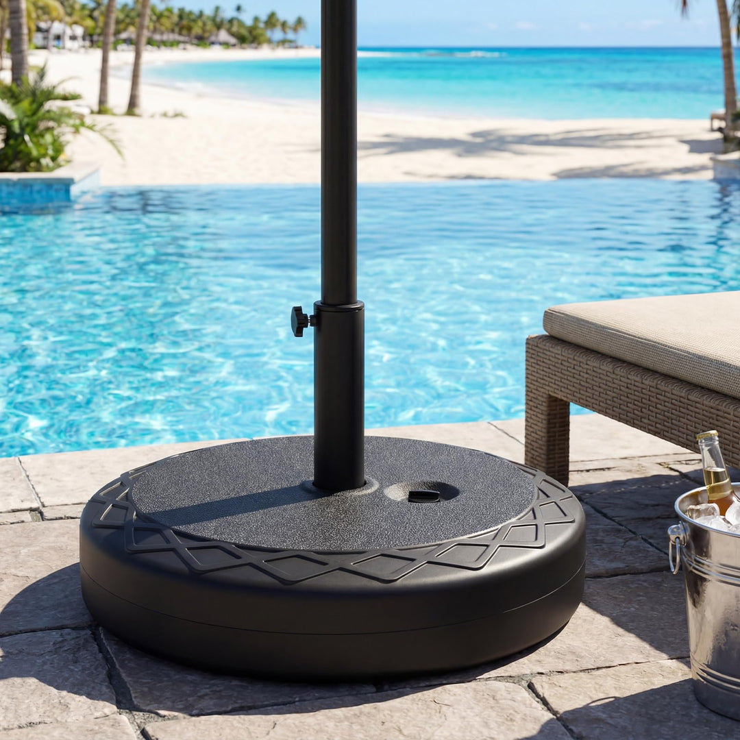 Giantex Fillable Patio Umbrella Base | 110 lbs Heavy Duty Umbrella Stand with 2 Adapters