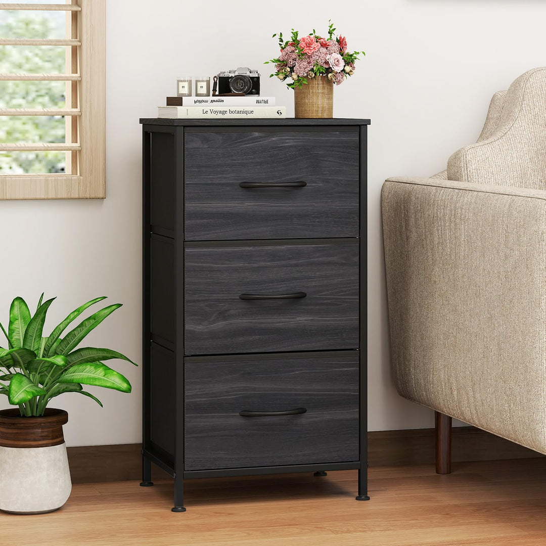 GIANTEX 3/4/5 Drawers Dresser Nightstand with Heavy-Duty Metal Frame (1/2)