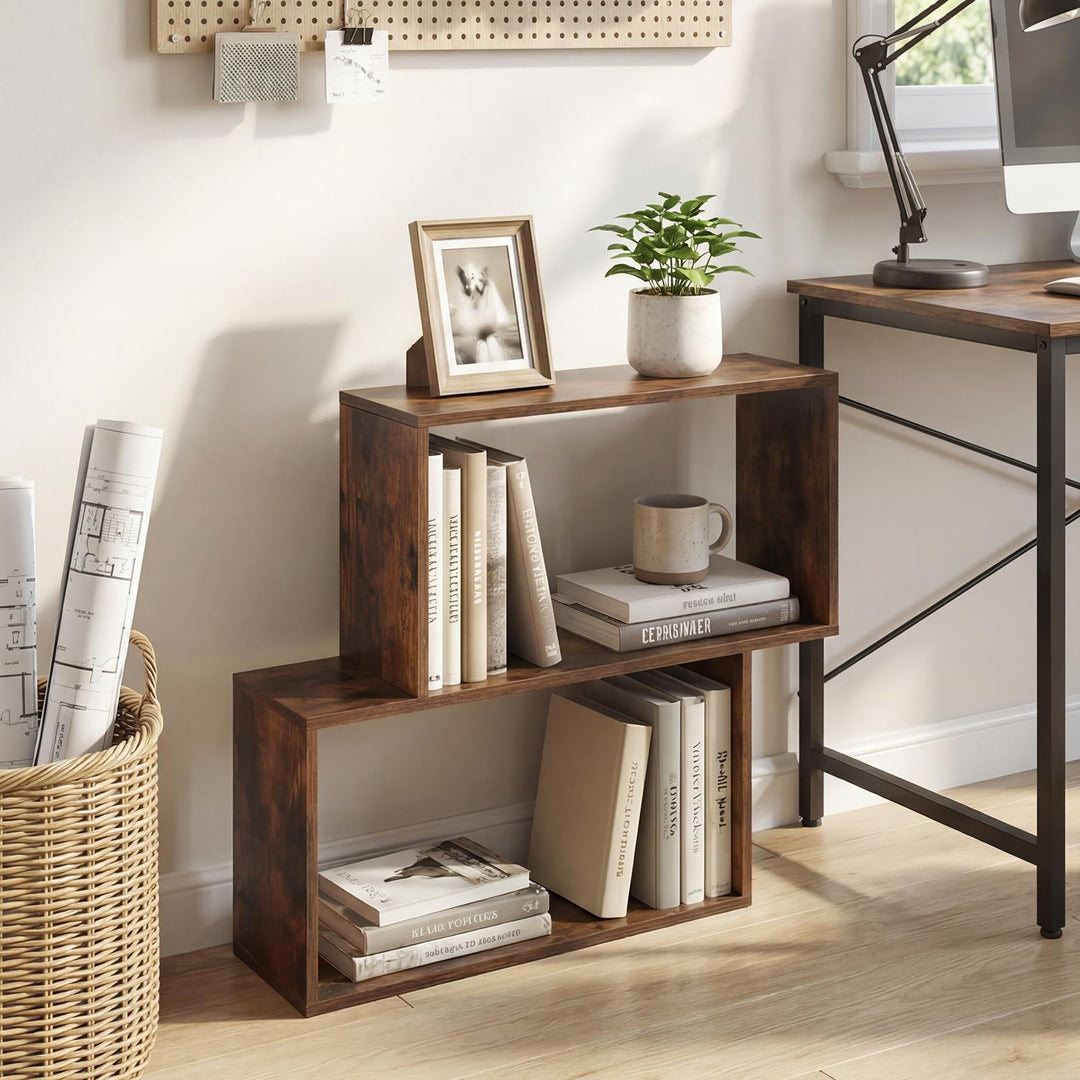 Giantex Geometric Bookcase Side Table with Open Storage