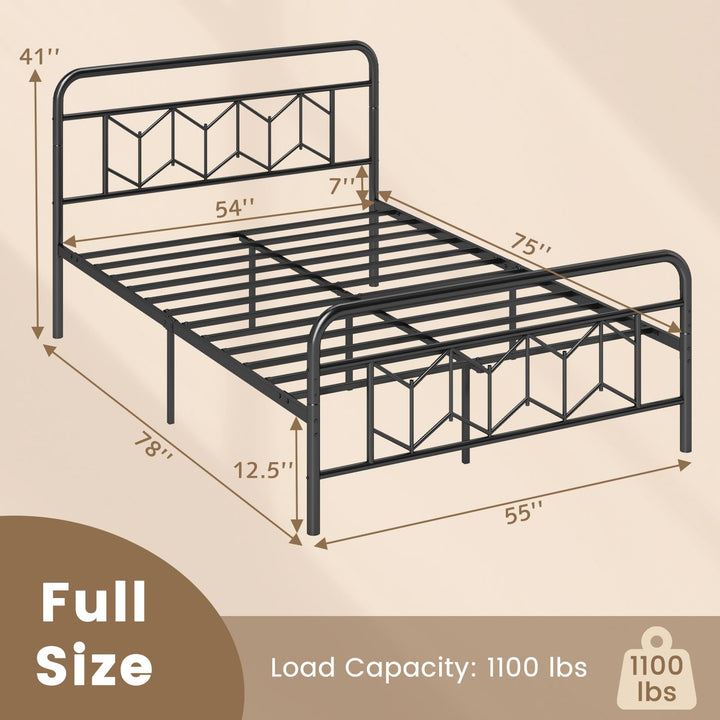 Giantex Metal Twin Bed Frames with Victorian Style Headboard &amp; Footboard, Heavy Duty Slats Support Mattress Foundation