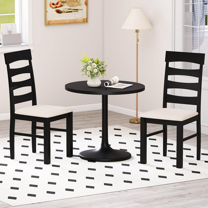 Giantex Dining Chairs Set of 2/4 with Padded Seat &amp; Rubber Wood Frame
