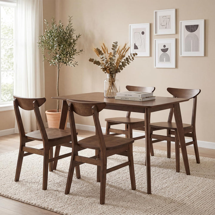 Giantex 5-Piece Mid-Century Modern Kitchen Table and Chairs Set for 4